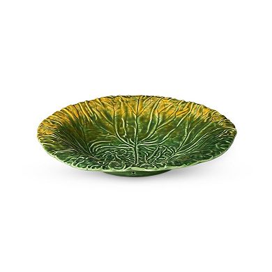 Cabbage Leaf Ceramic Serving Platter for Appetizers Fruits Desserts Table and Buffet Serving