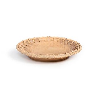 Rattan Lace Border Serving Plate Small Size for Appetizers Desserts and Everyday Dining Use