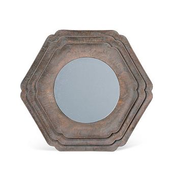 Large Wall Hanging Mirror Distressed Metal Frame Foyer Entry Gallery Wall Decor Accent
