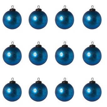 12 pc Glass Ball Christmas Ornaments Matte Finish Round Hanging Tree Decorations for Holiday Decor