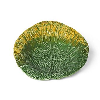 Cabbage Leaf Ceramic Serving Platter Large Size for Appetizers Salads Fruits Desserts Party
