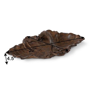 Vintage Inspired Aluminum Serving Basket with Grape Leaf Design for Tabletop Use