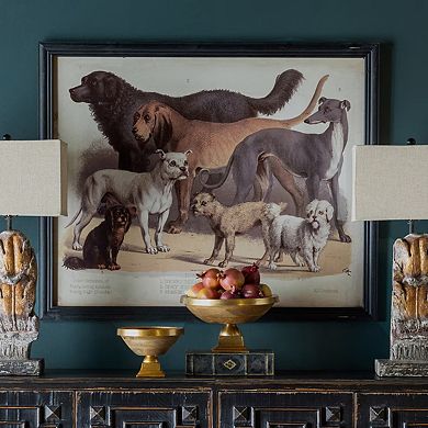 Large Horizontal Dog Breed Framed Wall Decor for Farmhouse and Modern Interiors