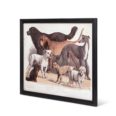 Large Horizontal Dog Breed Framed Wall Decor for Farmhouse and Modern Interiors