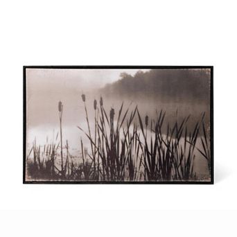 Cattail Botanical Framed Wall Art Print for Living Room and Bedroom Decor