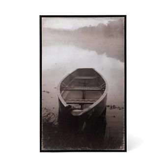 Canoe Scene Framed Wall Art Print for Living Room and Bedroom Decor