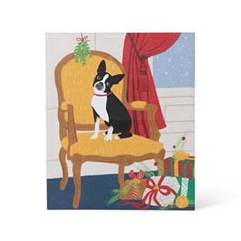 Noelle French Bulldog on Chair Canvas Wall Art Print for Living Room and Bedroom Decor