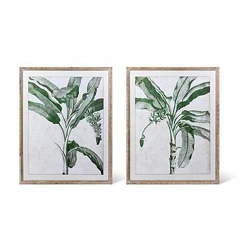 2 pc Banana Tree Assorted Framed Wall Art Set for Living Room and Bedroom Decor