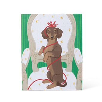 Holiday Dachshund Canvas Wall Art Print for Living Room and Bedroom Decor