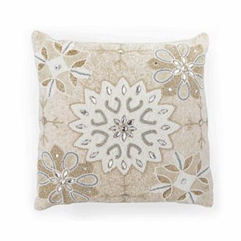 Frost Style Square Cotton Pillow for Layered Seating and Winter Decorating