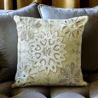 Frost Style Square Cotton Pillow for Layered Seating and Winter Decorating