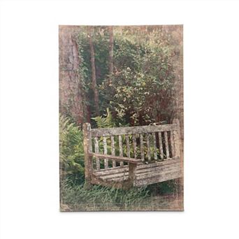 Secret Garden Bench Canvas Wall Art Print for Living Room and Bedroom Decor
