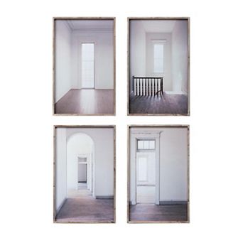 Set of 4 Assorted Vestibule Framed Wall Art Prints for Living Room and Bedroom Decor