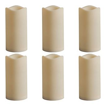 Flameless Flickering Pillar Candle Set of 6 for Tables Mantels and Centerpieces