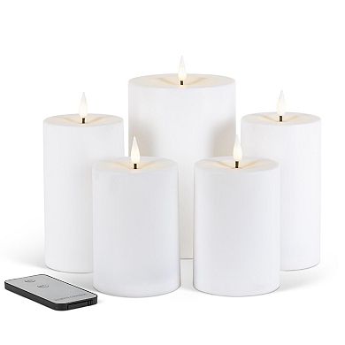 Flameless LED Pillar Candles with Remote Set of 20 for Holiday Table Décor