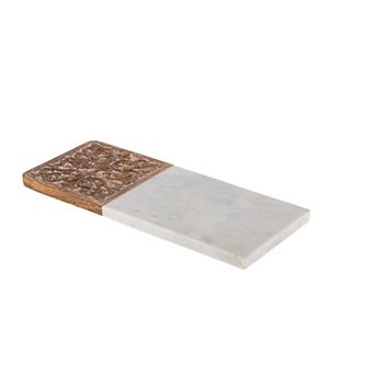 Carved Marble and Wood Cutting Board for Kitchen Prep and Appetizer Displays