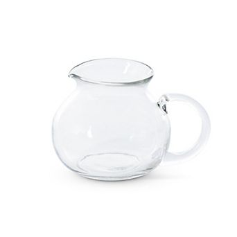Set of 8 Mouth Blown Glass Pitchers with Handle for Dining Table and Café Use