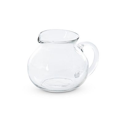 Set of 8 Mouth Blown Glass Pitchers with Handle for Dining Table and Café Use