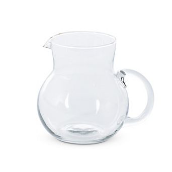 Set of 4 Mouthblown Glass Table Pitcher Set with Bulbous Base for Beverage Serving