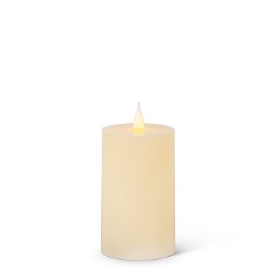 Flameless Wax Flat Top Pillar Candle Set of 4 for Mantel Table Decor