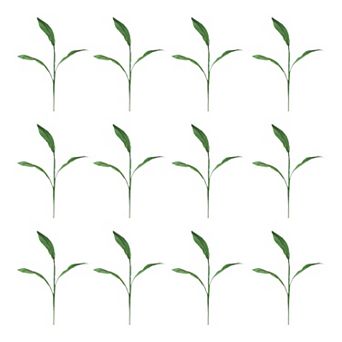 Curcuma Foliage Artificial Stem Set of 12, Greenery for Vase and Home Decor