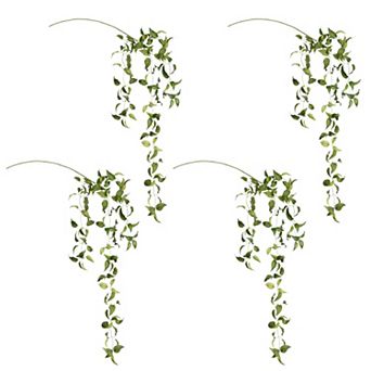 Artificial Smilax Vine Set of 4, Faux Greenery Hanging Plant Decor