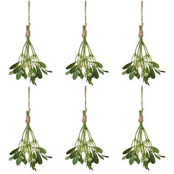 Artificial Mistletoe Bundle Set of 6 Holiday Wreath Garland Decor