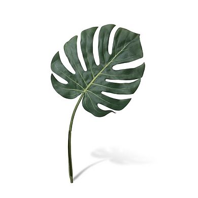 Monstera Leaf Set of 12, Faux Tropical Greenery Stems for Vase Decor