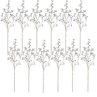 Decorative Blueberry Branches Set of 12 for Rustic Home and Floral Displays