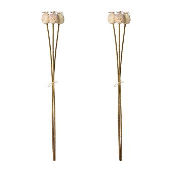 Poppy Pod Artificial Bundle Set of 6, Home and Event Floral Arrangement Decor