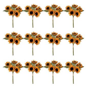 Set of 12 Decorative Sunflower Bundles for Tabletop Centerpieces and Seasonal Floral Displays