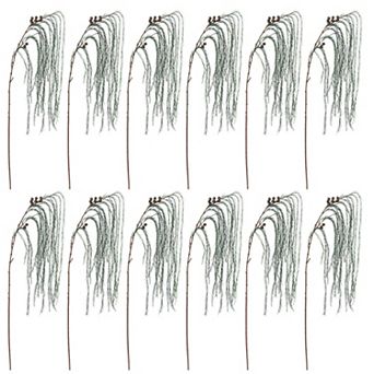 Set of 12 Decorative Weeping Pine Sprays for Entryway Displays and Christmas Arrangements