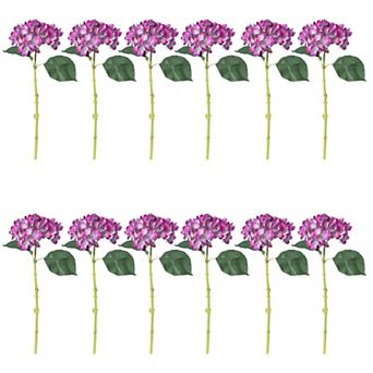 Set of 12 Decorative Hydrangea Flower Stems for Seasonal Centerpieces and Home Décor Styling