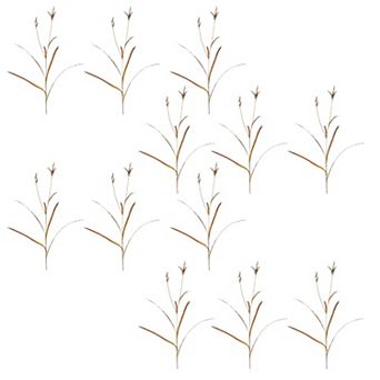 Set of 12 Decorative Pasture Grass Filler Stems for Seasonal Floral Arrangements and Mantel Displays
