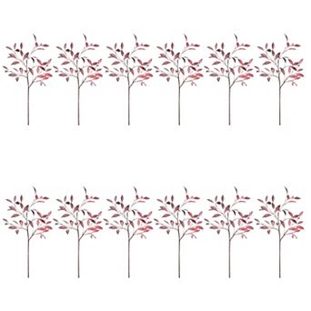 Set of 12 Artificial Crimson Bay Leaf Branches for Vase Arrangements and Fall Centerpieces