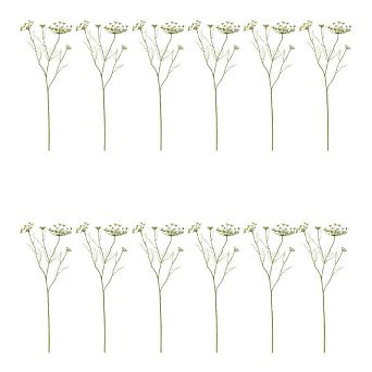 Set of 12 Decorative Queen Anne’s Lace Flower Stems for Seasonal Centerpieces and Home Décor