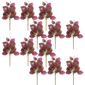 Set of 12 Decorative Tobacco Leaf Stems for Seasonal Centerpieces and Mantel Styling