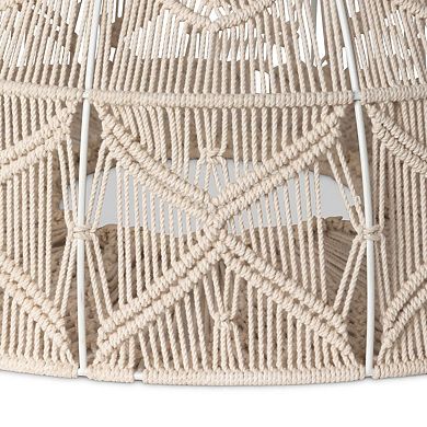 Dome Macrame Pendant Lighting Rope Hanging Lamp Fixture for Living Room Ceiling