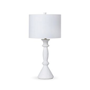 Linen Shade Table Lamp Slim Vertical Design Bedroom Console Lighting Lamp