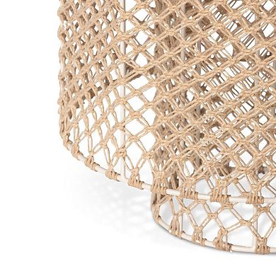 Jute Woven Pendant Light Fixture Round Ceiling Hanging Lamp