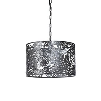 Iron Drum Ceiling Light Fixture Vine Pattern Decorative Ceiling Lamp