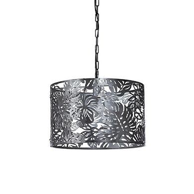 Iron Drum Ceiling Light Fixture Vine Pattern Decorative Ceiling Lamp