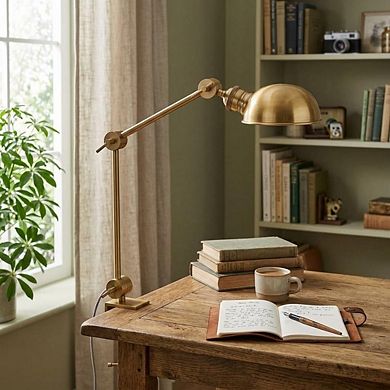 Modern Desk Lamp with Dome Shade Metal Task Light for Office Study Table