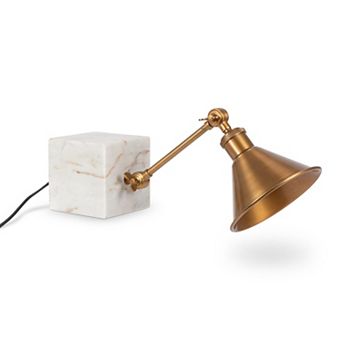 Decorative Wall Shelf Light Fixture with Marble Base for Living Room and Entryway Décor