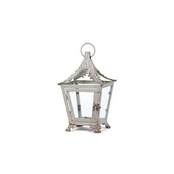 Iron Lantern Indoor Glass Panel Candle Holder Entryway Living Room