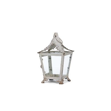 Iron Lantern Indoor Glass Panel Candle Holder Entryway Living Room