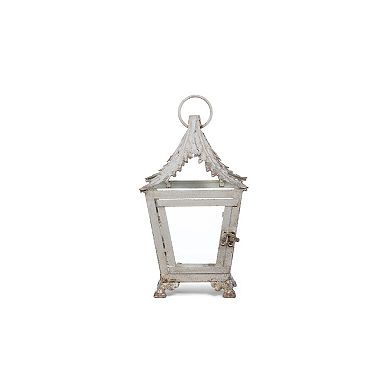 Iron Lantern Indoor Glass Panel Candle Holder Entryway Living Room