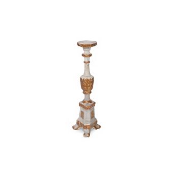 Old World Floor Candle Holder Magnesium Oxide Pedestal Stand for Pillar Candles