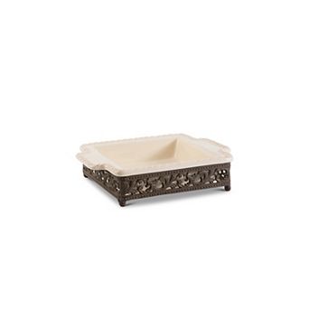 Square Stoneware Casserole Baking Dish for Holiday Meals and Family Dinners
