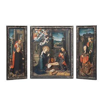 Holy Family Renaissance Triptych Framed Wall Art Set of 3 for Living Room Decor